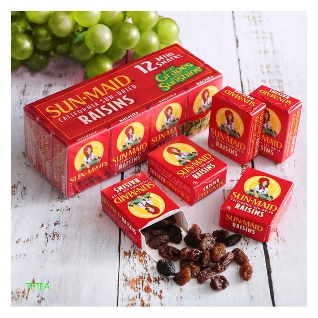 【SUN MAID 聖美多】葡萄乾-14gx12小盒 x4條(超值組-天然葡萄乾-原味-無添加糖)