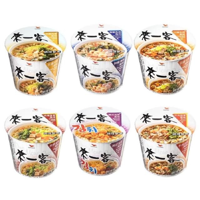 【來一客】風味杯3入x 2組(鮮蝦魚板/牛肉蔬菜/韓式泡菜/京燉肉骨/川辣牛肉/肉燥菠菜)
