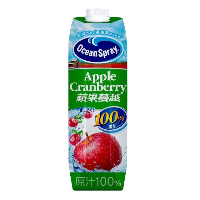 【優鮮沛】100%蘋果蔓越莓綜合果汁1000mlx10入/箱(官方直營)