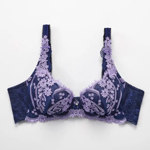 Salute 莎露 花言葉 紫藤花b C罩杯內衣綺麗蕾絲 渾圓胸型 Sb4452nq 紫藤藍 Momo購物網