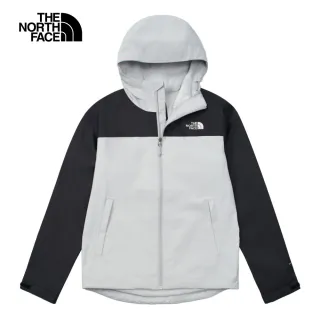 【The North Face 官方旗艦】北面男款灰黑拼接DryVent防水透氣連帽衝鋒衣｜8DMBC3F(外套)