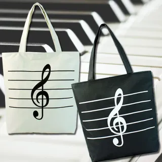 【美佳音樂】音樂鋼琴 高音符 帆布袋/環保袋/手提袋/樂譜袋(樂譜袋)