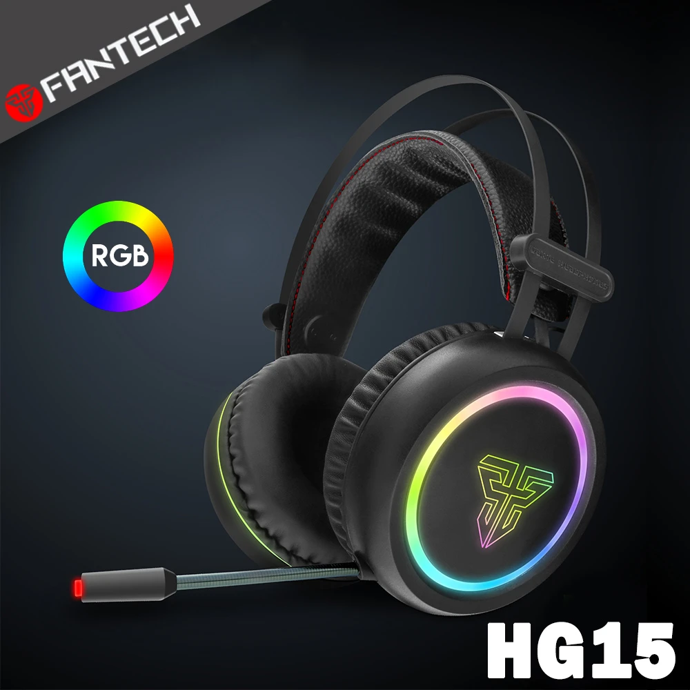 【FANTECH】7.1環繞立體聲RGB光圈耳罩式電競耳機(HG15)