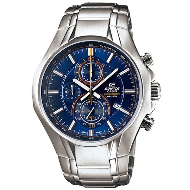 【CASIO】EDIFICE 雅緻科技三眼時尚運動錶(藍 EFR-522D-2AVDF)