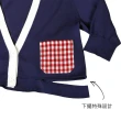 【摩達客】美國LA設計品牌 Suvnir 深藍紅格紋針織衫短版外套