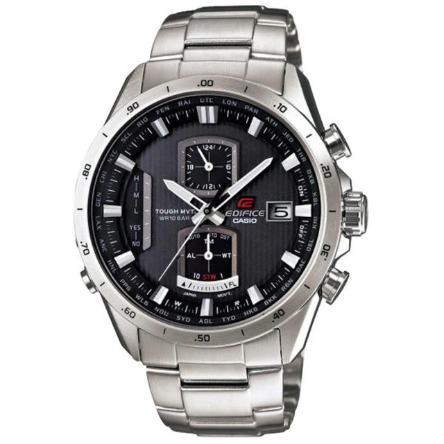 【CASIO】EDIFICE系列 終極元素太陽能電波運動錶(鋼帶-銀 EQW-A1110D-1ADR)