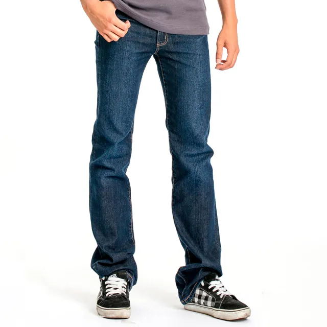 Bobson 男款中腰彈性直筒褲 藍1776 53 Momo購物網