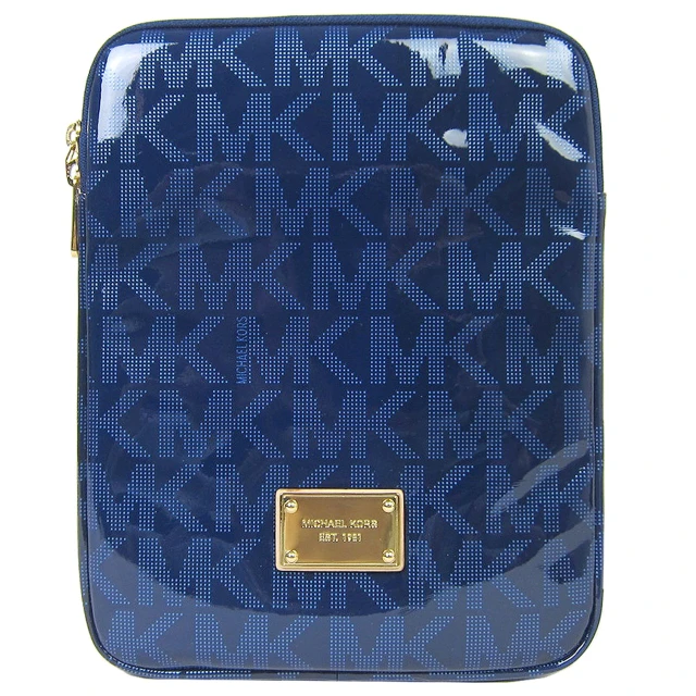 MICHAEL KORS 漆皮MK字iPad套(寶藍)