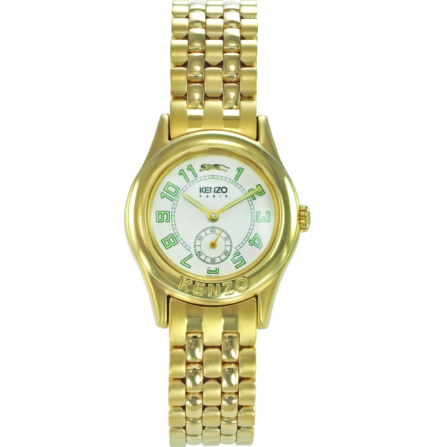 【KENZO】尊爵品味時尚腕錶-金x米白色(KN7803B01)