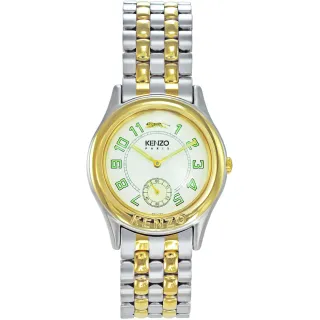 【KENZO】尊爵品味時尚腕錶-中金x米白色(KN2501B01)