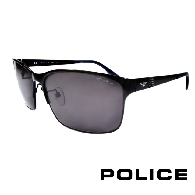 【POLICE】義大利警察都會款個性型男眼鏡-金屬框(黑色 POS8875-531P)