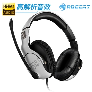 【ROCCAT】KHAN PRO 悍音系列 專業版高解析電競耳機-白(全球第一款Hi-Res電競耳機)