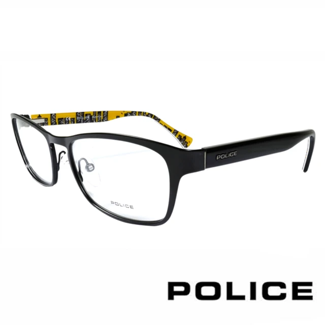 【POLICE】義大利警察都會款城市系列眼鏡(POV8857M0531 黑黃)