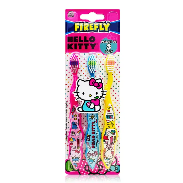 【FIREFLY】HELLO KITTY兒童牙刷(3入裝)
