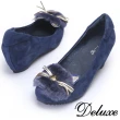 【Deluxe】毛絨貓咪楔型包頭跟鞋(★黑★桃★藍)