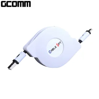 【GCOMM】GCOMM micro-USB 強固型高速充電傳輸伸縮扁線 1米 紳士黑(伸縮扁線)