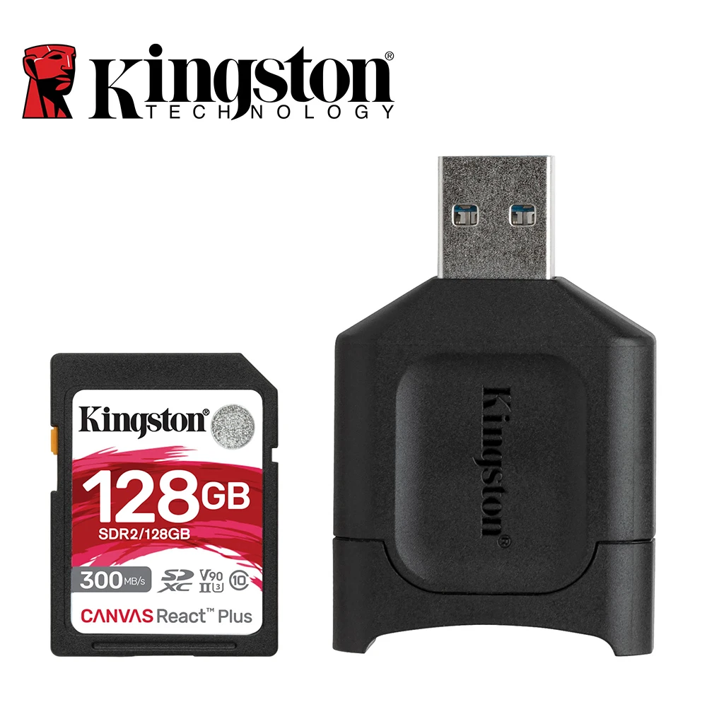 【Kingston 金士頓】CANVAS React Plus Kit SDXC UHS-II 128GB 記憶卡+讀卡機(★MLPR2/128GB)