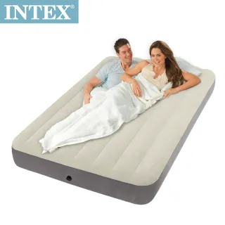【INTEX】新型氣柱-雙人植絨充氣床墊-寬137cm(64102)