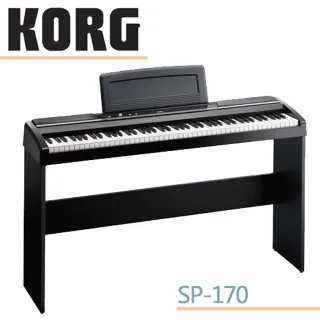 【KORG】標準88鍵電鋼琴 / 數位鋼琴含原廠琴架 / 贈耳機.琴椅 黑色 公司貨(SP-170S)