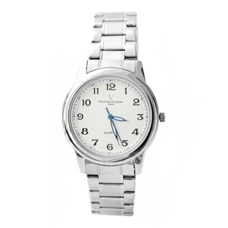 【范倫鐵諾?古柏】經典格紋不鏽鋼手錶對錶 原廠公司貨