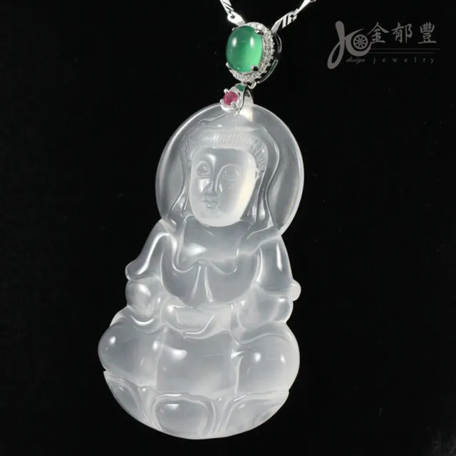 【金郁豐】玻璃種天然水沫玉墜鍊