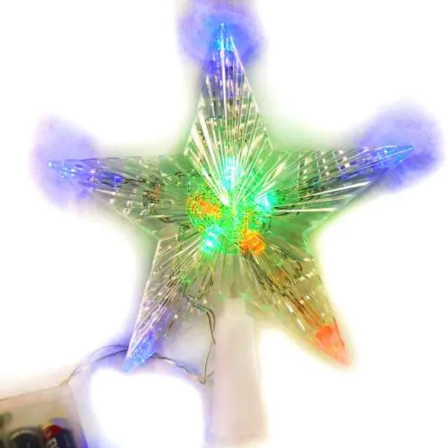 【聖誕裝飾品特賣】聖誕燈LED透明樹頂星電池燈(彩光