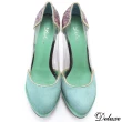 【Deluxe】古典綠優雅氣質高跟鞋(高跟鞋)