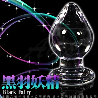 【GLASS】重量級 黑羽妖精 肛塞 玻璃水晶後庭冰火棒(Anus 47)