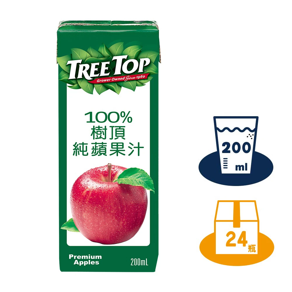 Tree Top 樹頂 100 樹頂蘋果汁200ml 24入 Momo購物網