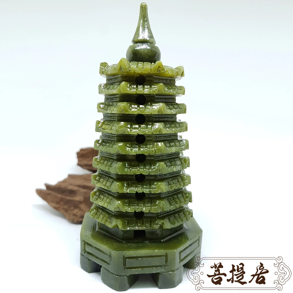 菩提居 天然青玉九層文昌塔 13cm Momo購物網