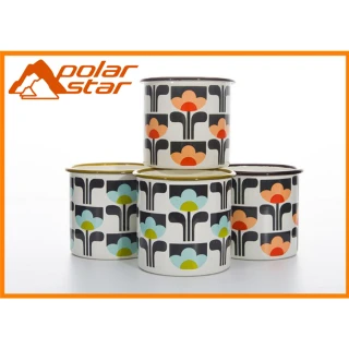 【PolarStar】-超值4入組-台灣 琺瑯杯 350ml P16771 顏色隨機出貨(露營 . 馬克杯 . 不銹鋼杯 咖啡杯)