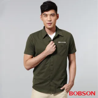 【BOBSON】男款襯衫式針織上衣(綠25006-41)