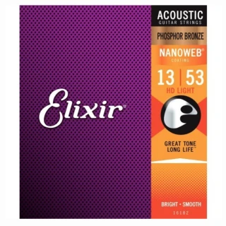 【Elixir】EXXF-16182 Nanoweb 薄包覆 木吉他套弦 13-53(原廠公司貨 商品品質有保障)