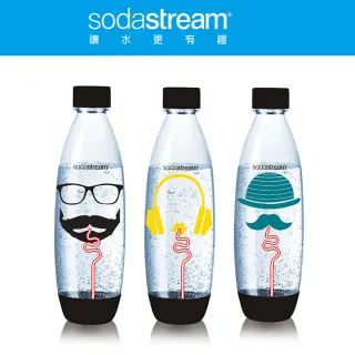 【Sodastream】水滴型專用水瓶1L 3入(嬉皮士)