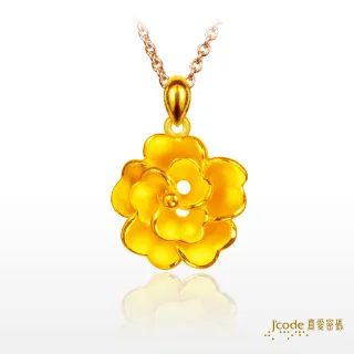 【J’code 真愛密碼】賞花墜子+玫瑰金色鋼項鍊(時尚金飾)