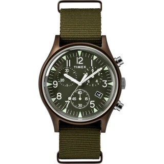 【TIMEX】天美時 MK1 潮流軍錶 三眼計時手錶(橄欖綠 TXTW2R67800)