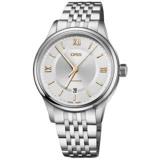 【ORIS】豪利時 Classic 文化系列日期機械錶-銀/42mm 新年 禮物 推薦(0173377194071-0782010)