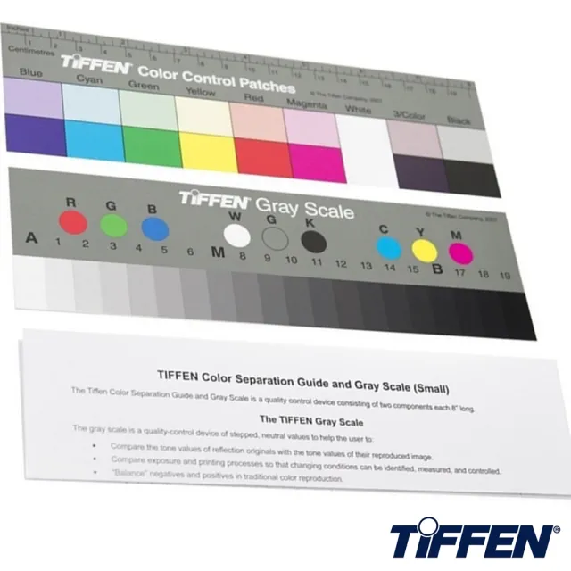 【美國TIFFEN天芬】專業色階校色卡+標準灰卡Q-13(2張入校色版適商業攝影