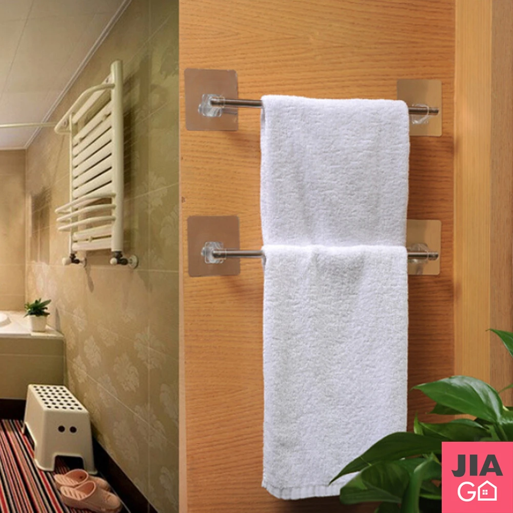 【JIAGO】無痕浴室不鏽鋼毛巾架