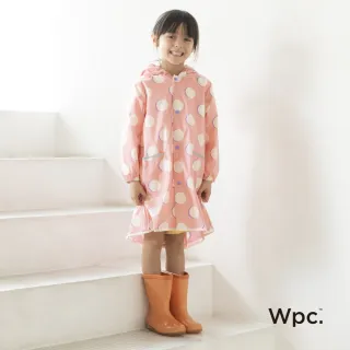 【w.p.c】空氣感兒童雨衣/超輕量防水風衣 附收納袋(粉紅月L)