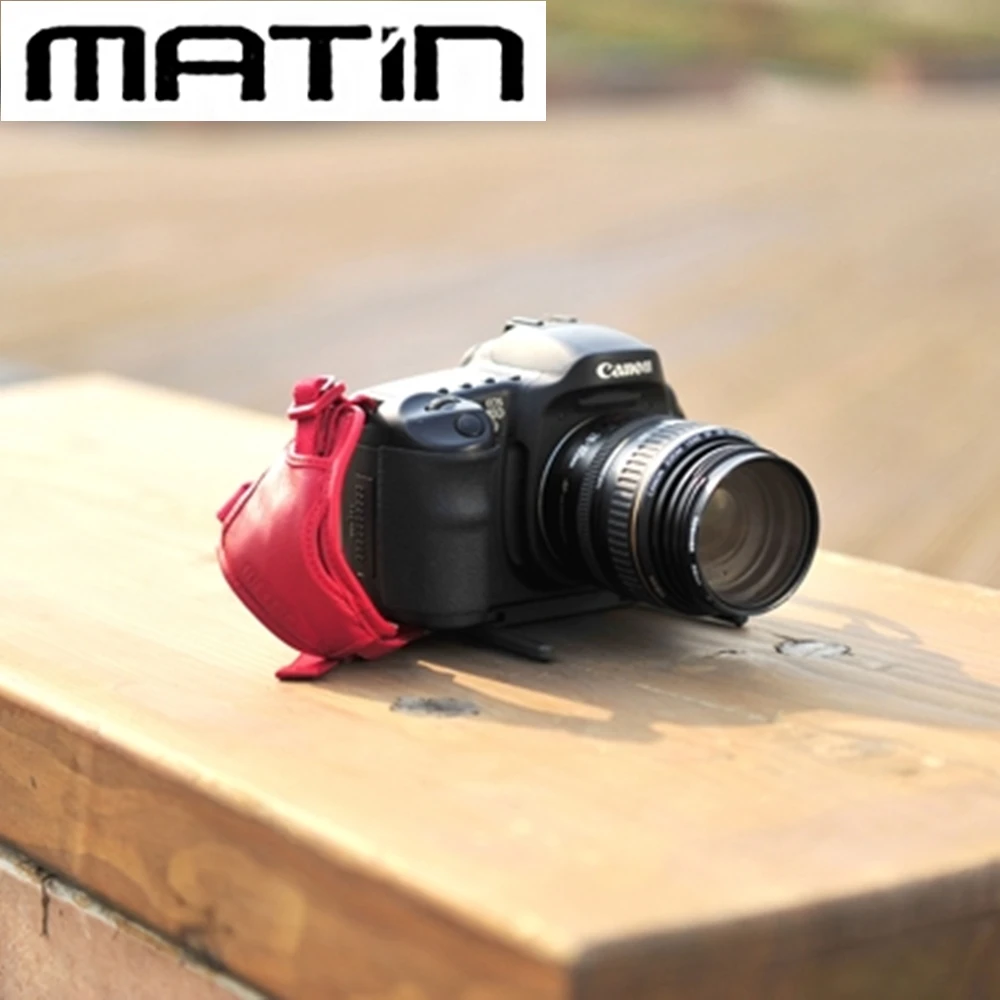 【韓國馬田MATIN】單眼相機手腕帶M-7371酒紅(頭層羊皮大號腕帶 大型手帶)