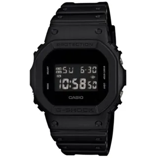 【CASIO 卡西歐】G-SHOCK 經典個性霧面數位休閒錶(DW-5600BB-1)