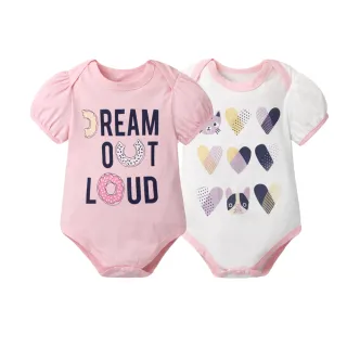 【Baby童衣】任選 嬰兒短袖連身包屁衣 2件組 42111(甜甜圈兩件組)