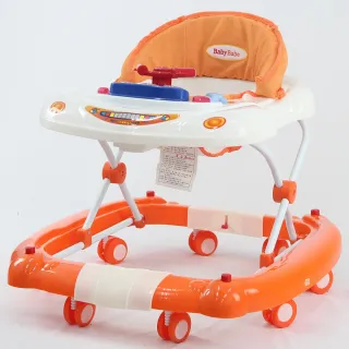 【BabyBabe】多功能汽車嬰幼兒學步車-橘(台灣製造)