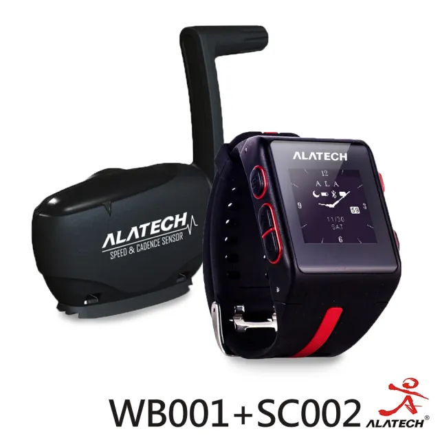 【ALATECH】鐵人基本優惠套組(WB001運動錶+SC002單車踏頻器)/