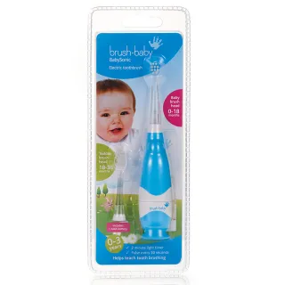 【英國brush-baby】嬰幼兒聲波電動牙刷(0-3歲/粉藍)