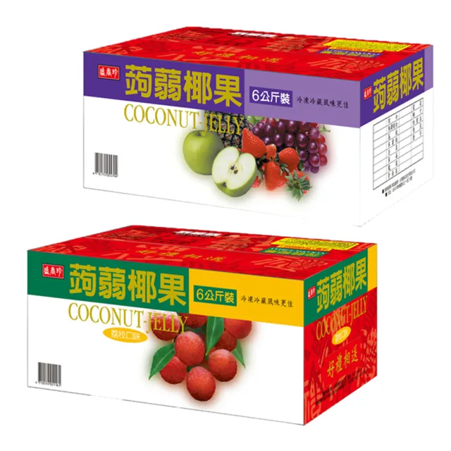 【盛香珍】蒟蒻椰果小果凍量販箱6kg-綜合風味(約220顆)