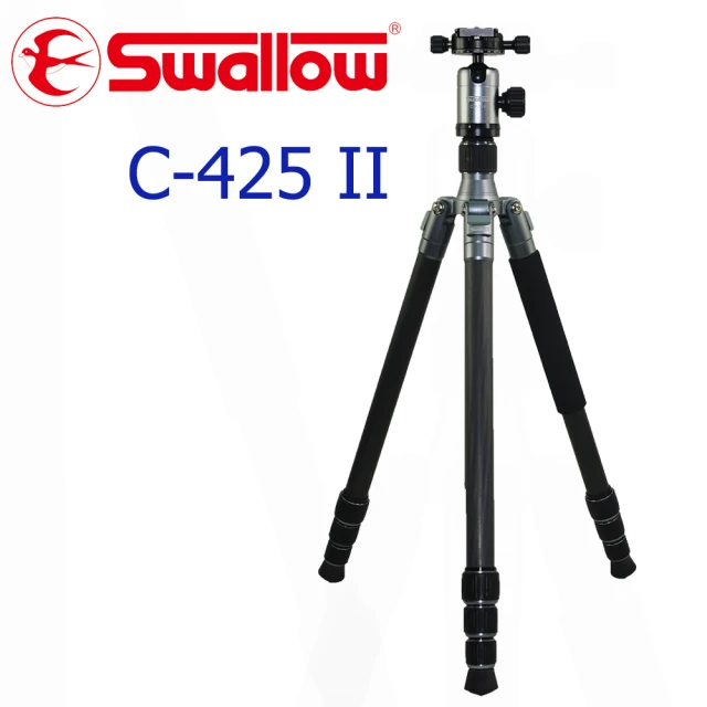 【Swallow】C-425 II 碳纖四節反折式腳架(附攝影雲台)