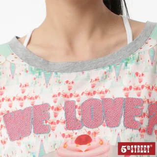【5th STREET】女蛋糕雪紡短袖T恤-珊瑚紅