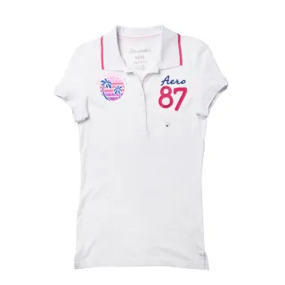 【現貨Aeropostale】AERO87夏威夷短袖POLO衫(白色)